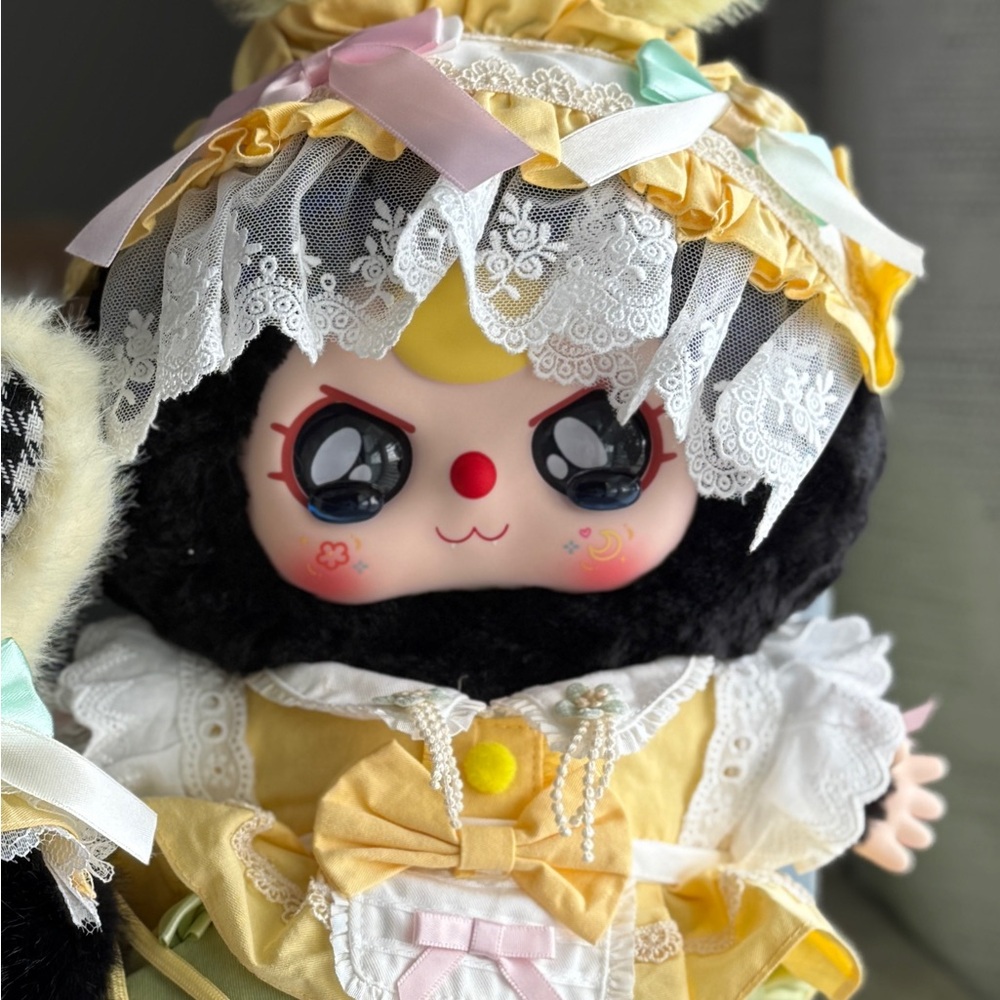 Charming Bunny Plush Duo with Yellow and Black Details